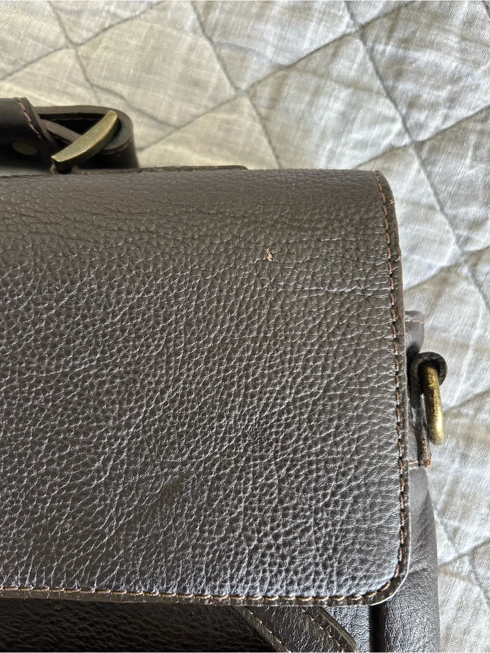 Barbour Brown Leather City Bag Briefcase No Shoulder Strap